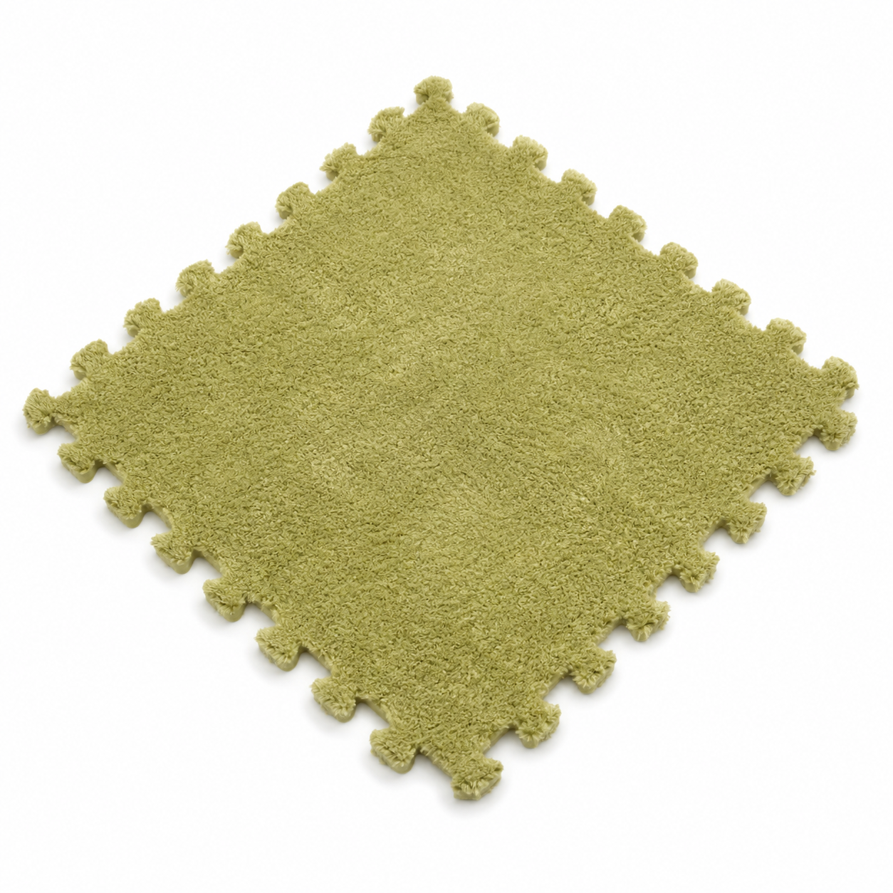 Carreau tapis puzzle Montessori vert prairie velouté pour chambre bébé