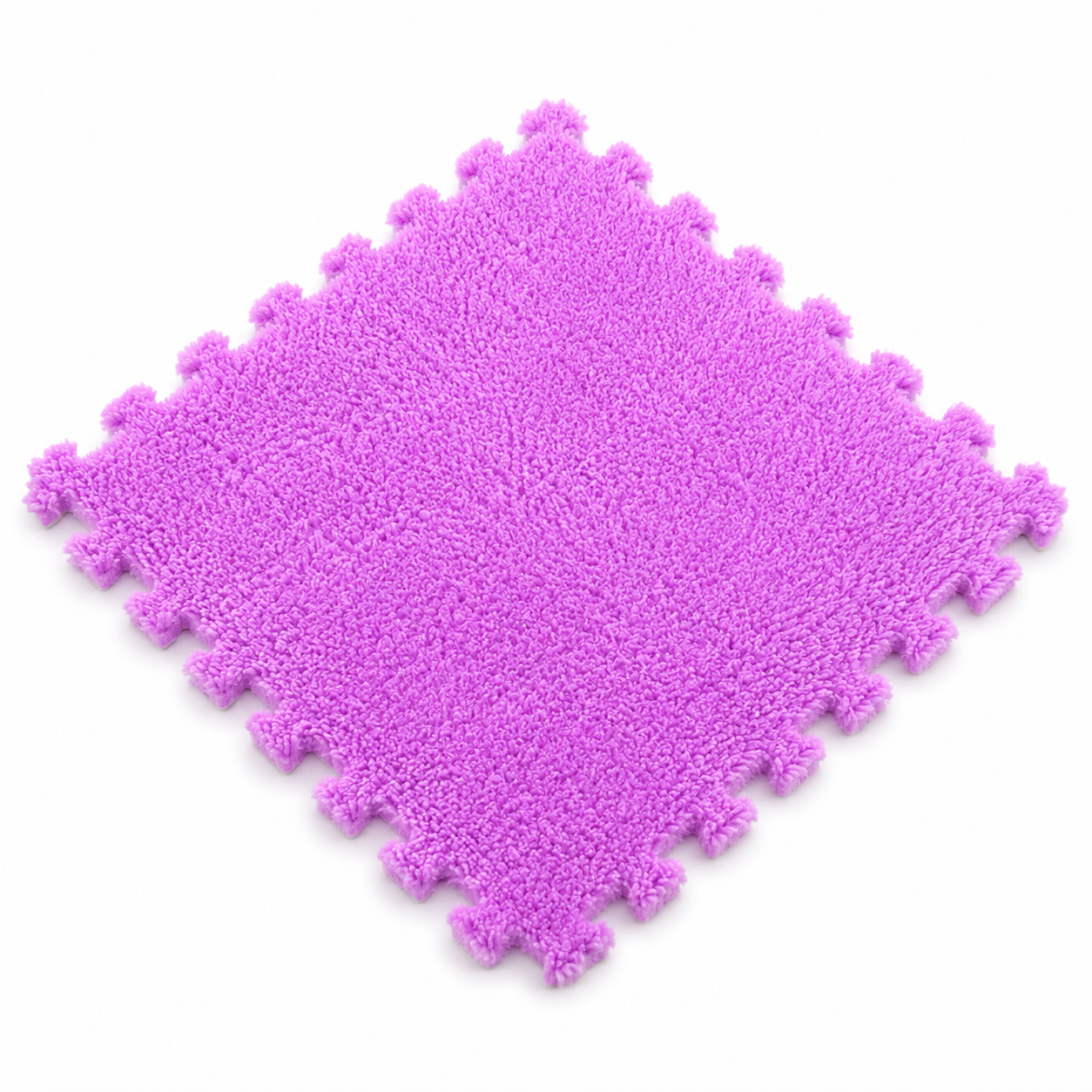 Carreau tapis puzzle Montessori violet velouté pour chambre bébé