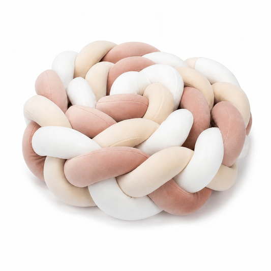 Tresse de lit protection velours Amande & Ivoire Sablé pour lit bébé Montessori