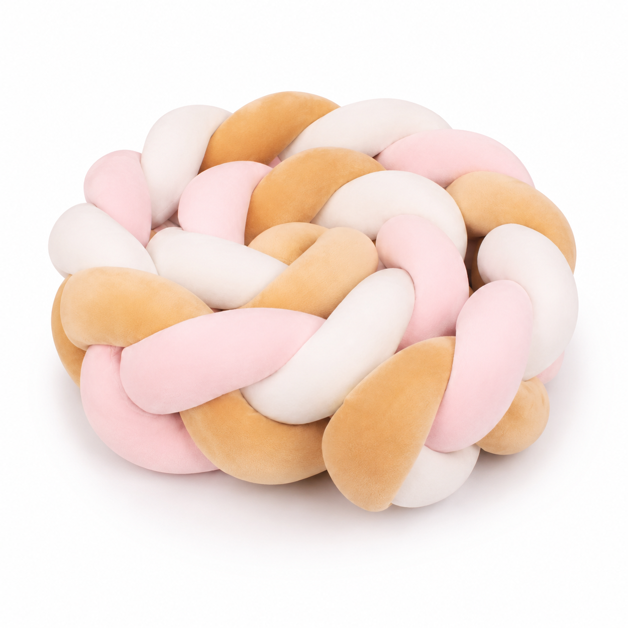 Tresse de lit protection velours Argile & Nuages Rosés pour lit bébé Montessori