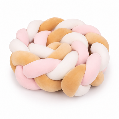 Tresse de lit protection velours Argile & Nuages Rosés pour lit bébé Montessori