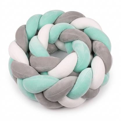 Tresse de lit protection velours Menthe Givrée pour lit bébé Montessori