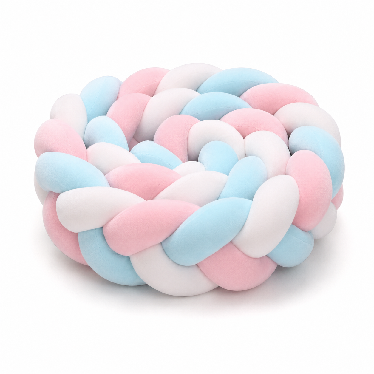 Tresse de lit protection velours Nuage Rosé & Givre Azuré pour lit bébé Montessori