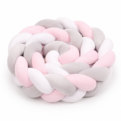 Tresse de lit protection velours Poudré Mauve & Velours Rosé pour lit bébé Montessori