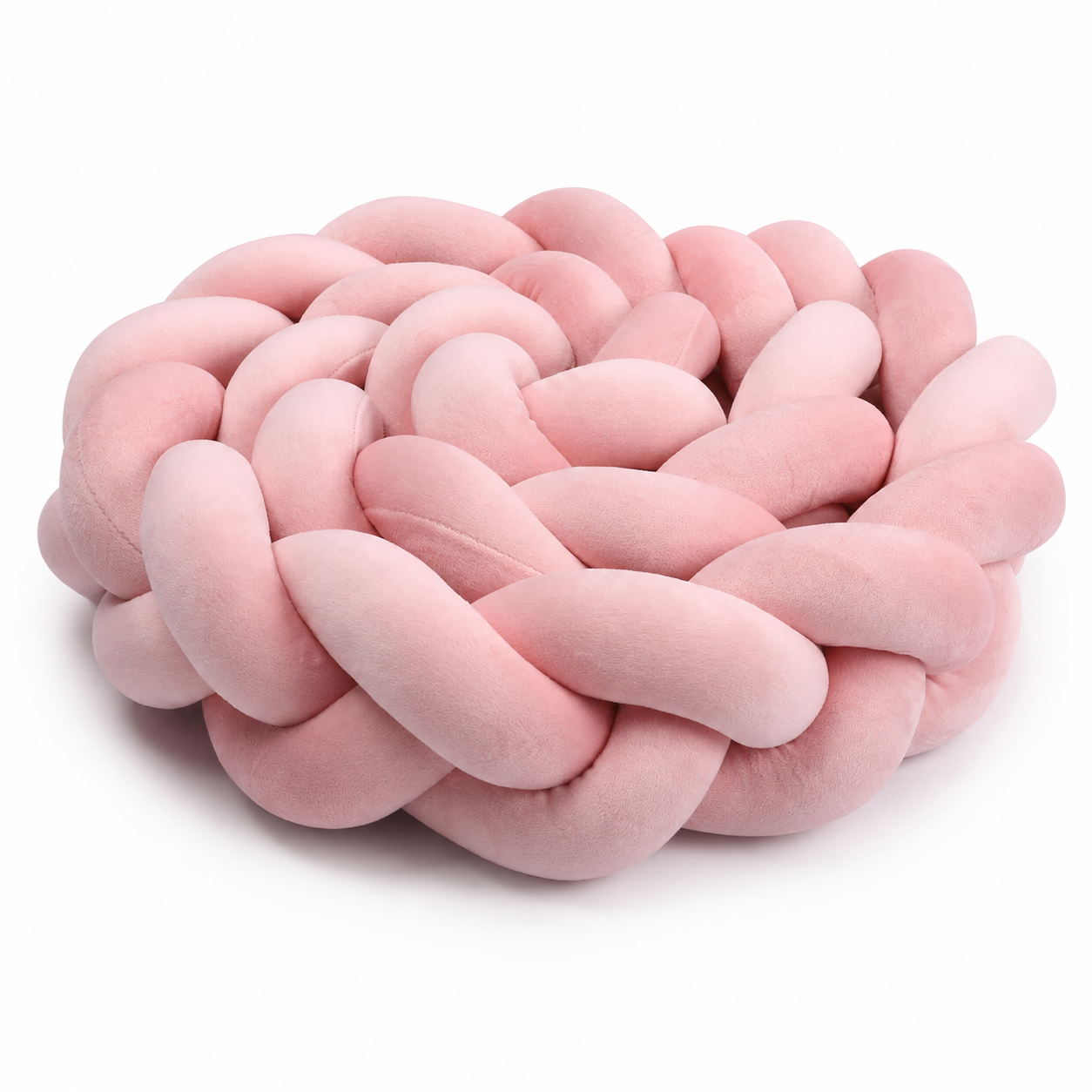 Tresse de lit protection velours Rose Poudré pour lit bébé Montessori