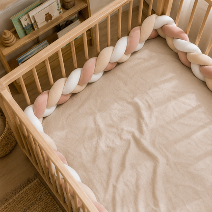 Tour de lit tresse de protection velours le long des barreaux, chambre enfant